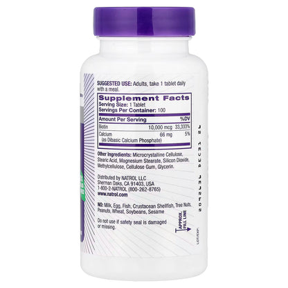 Natrol, Biotin, 100 tablets