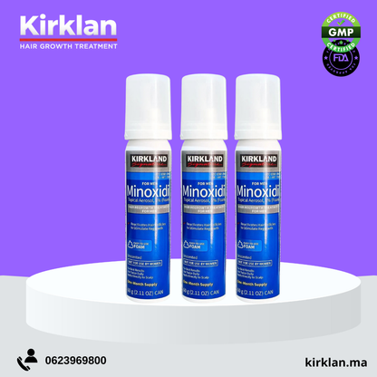 Kirkland Signature Hair Regrowth Treatment Minoxidil Foam for Men, 2.11 oz, 6 Count (6 Month Supply)