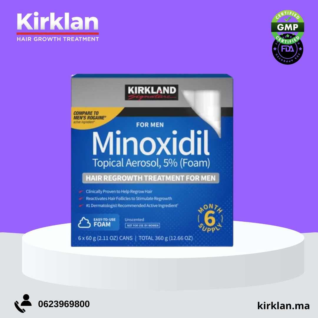 Kirkland Signature Hair Regrowth Treatment Minoxidil Foam for Men, 2.11 oz, 6 Count (6 Month Supply)